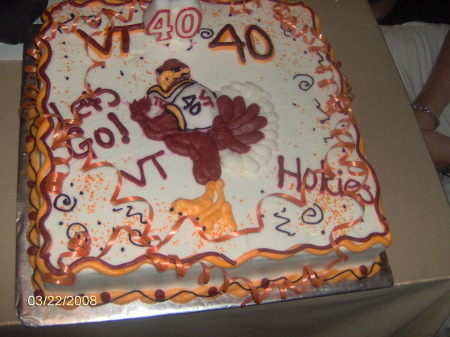 Toms 40th birthday cake....HOKIES!!