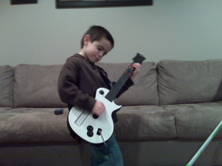 Gavin rockin guitar hero