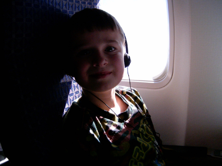 Adam on the plane to CA