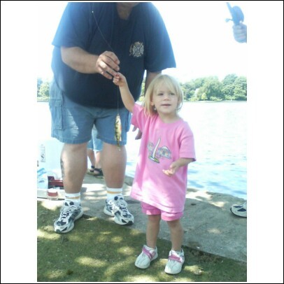 Grace caught her first fish