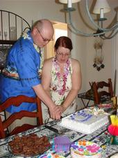 cutting the cake