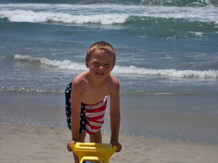 Our son, Logan, playing at Del Mar June 2008