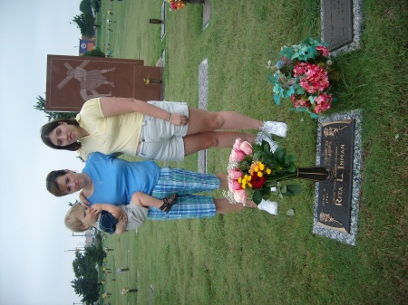 me, Jack and Lara at moms grave