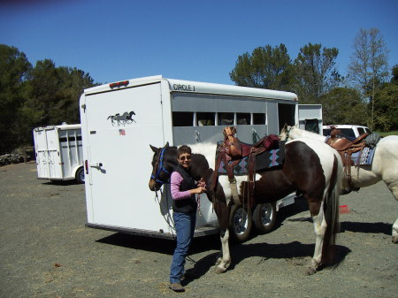 Jimmie and I saddled and ready