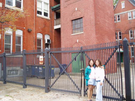 Side view of St Michael School courtyard