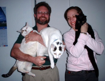 Husband, Daughter and 3 Cats