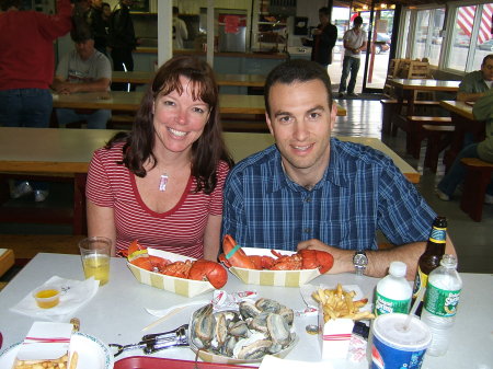 Lobsta's in Maine- with my husband Chris