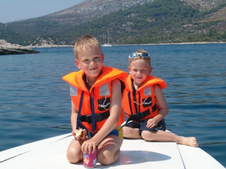 Papa & sean & steven Croatia with the boat
