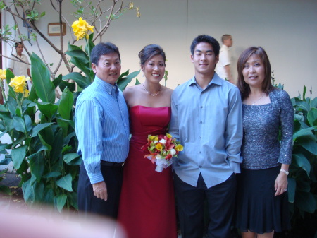 Family at friend's wedding