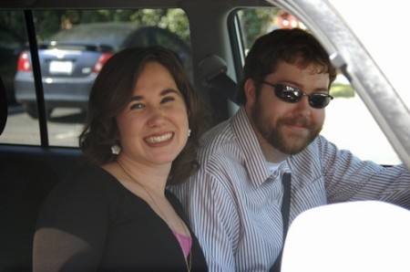 Shelley & Dave driving off.