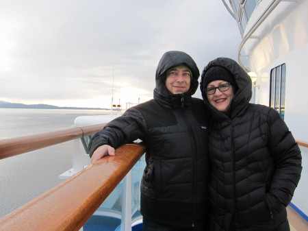 sailing through the fjord glaciers at 6 a.m.