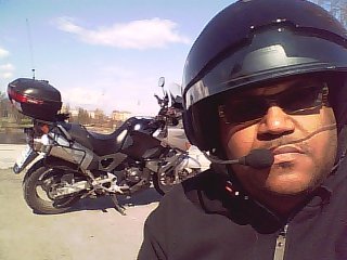 me with me helmet and my Bike "Alice"