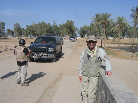 JD on a road south of Baghdad