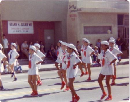 Marching in the parade