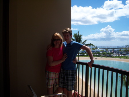 My son and I enjoying the view of Waikiki 2008
