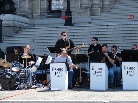 Playing in front of Parliament in Victoria BC