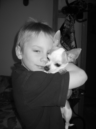 My son Dakota and our Dog Casey