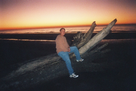 on the beach at dawn