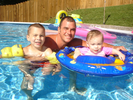 me and my kids swimming