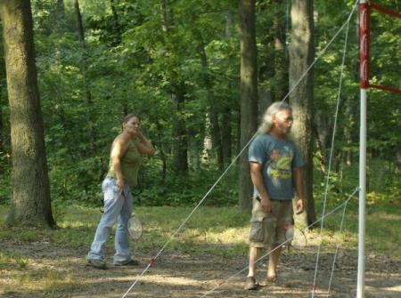 playing badmitten at campground 2008