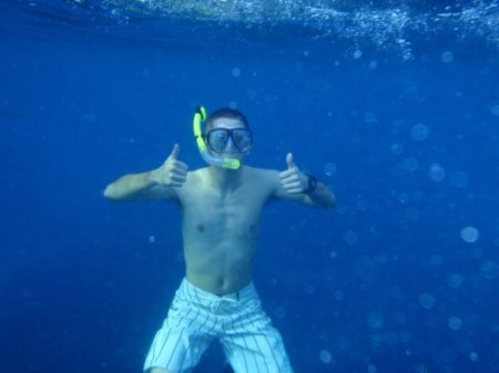 Mark snorkeling in Guam