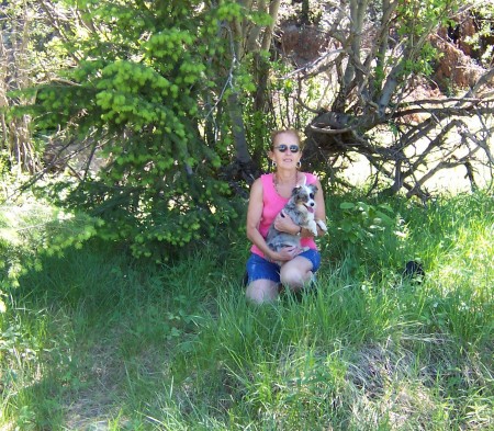 Lynn and the dog.