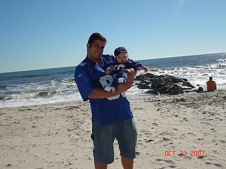 John and Anthony at the beach . . Go Giants!