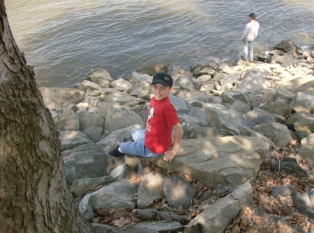 My son Nick at the Conowingo Dam