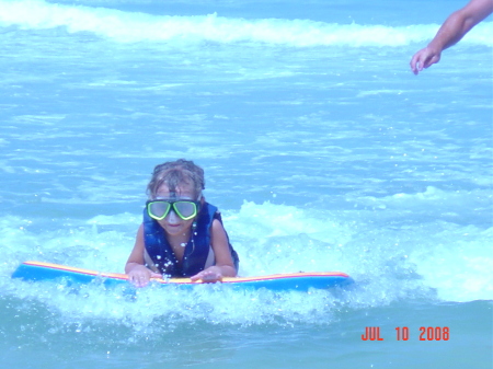 No fear Audrey hitting the waves!