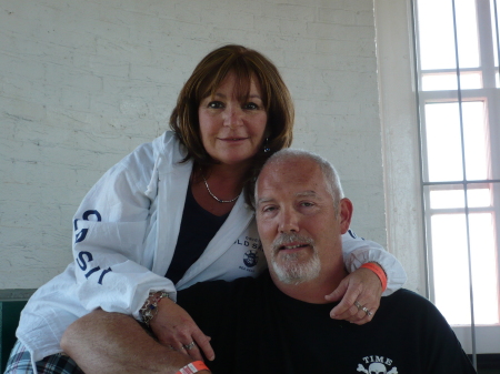 My husband and me inside the Ponce Inlet Light