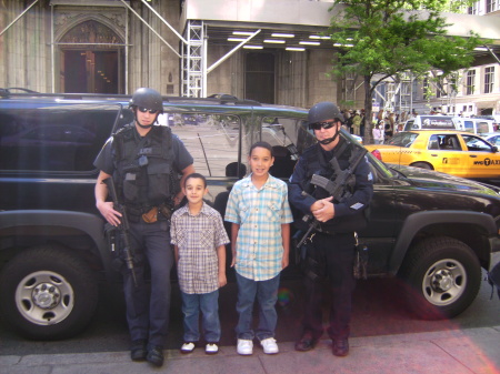 My two boys with the NYPD
