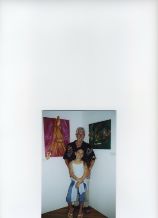 Dad with his girl at friend's art opening'04