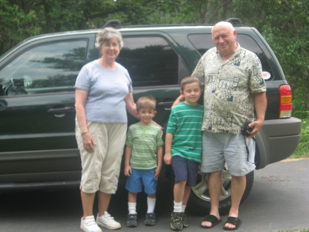 The boys with Grandma Patty and Grandpa Ronnie