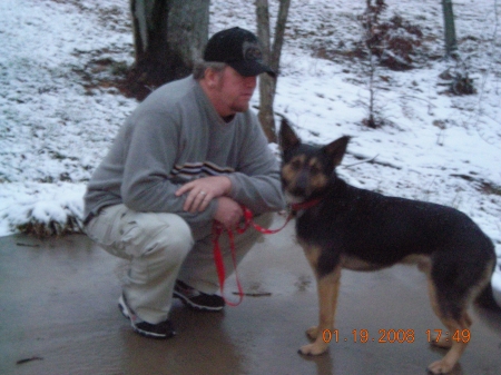 me and odin his first snow
