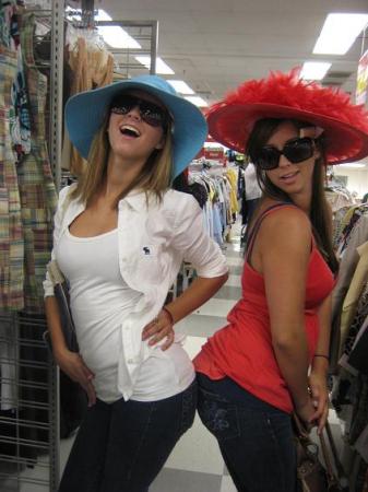 The two being silly shopping in LA