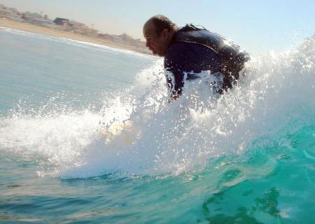 Surfing 56th Street last year