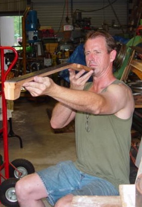 Me working on a banjo neck in 2006