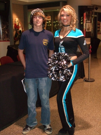 Mark Jr w/ a Philadelphia Soul cheerleader