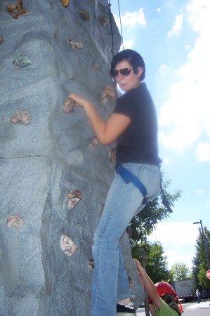 Kirstin "Rock" climbing in Wilsonville