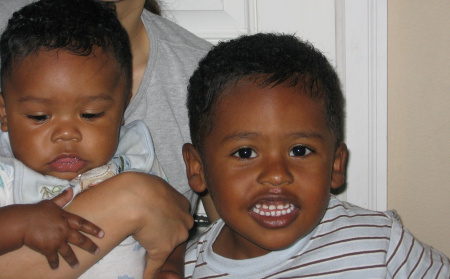 Darian (2 years) and Deric (6 months), 2008