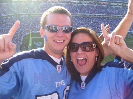 Louis and Jos at the Titans game