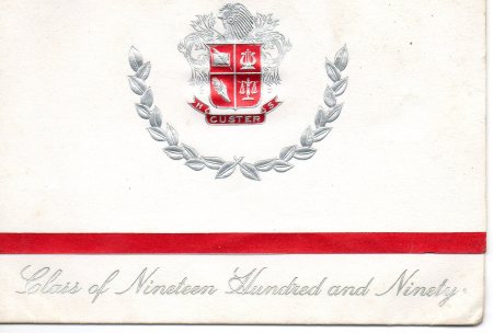 Custer's 1990 commencement card