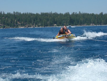 Behind the boat for some fun in Lake Tahoe!!