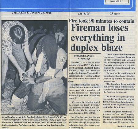 Newpaper Article - The Citizen : Seabrook Fire