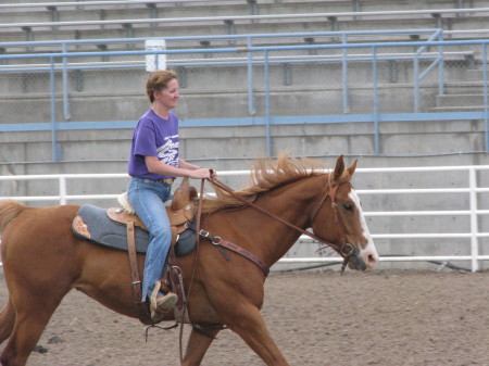 Heather training new horse 20008