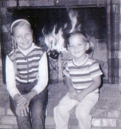My Sister Julie & I on the hearth