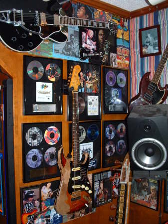 One wall of the studio