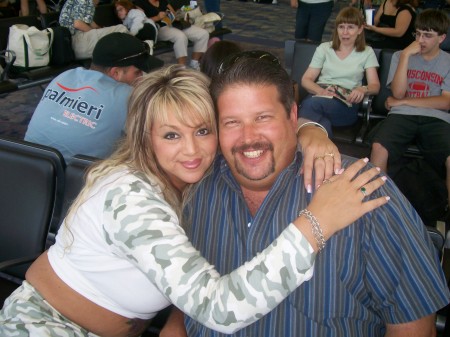 Pauline and Brett waiting to fly to Maui.