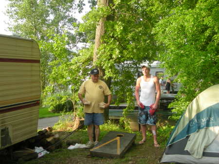 Son in law Ryan and me playing cornhole