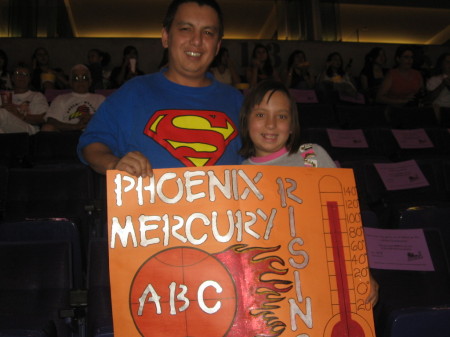 Lauren and Daddy. #1 Phoenix Mercury fans !